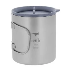 Double-Wall Titanium Mug With Folding Handle And Lid 8 Double-Wall Titanium Mug With Folding Handle And Lid -Outdoor Camping Shop ks816 3 19650.1653507757