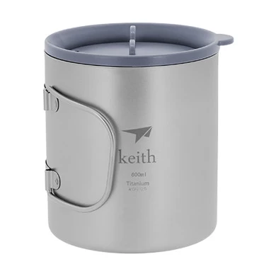 Double-Wall Titanium Mug With Folding Handle And Lid 5 Double-Wall Titanium Mug With Folding Handle And Lid - Image 3