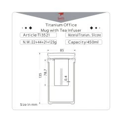 Titanium Office Mug With Tea Infuser -Outdoor Camping Shop tea 01054.1626822561