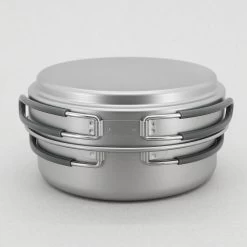2-Piece Titanium Pot And Pan Cook Set -Outdoor Camping Shop ti6016 2 68585.1653507572