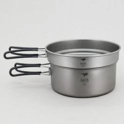 2-Piece Titanium Pot And Pan Cook Set -Outdoor Camping Shop ti6017 1 04749.1653507572
