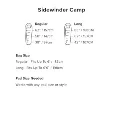 Big Agnes Sidewinder Camp 20 -Outdoor Camping Shop 2021 sizing sidewindercamp rsz 50720.1626823734