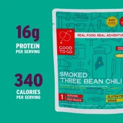 Smoked Three Bean Chili - 1 Serving 11 Smoked Three Bean Chili - 1 Serving -Outdoor Camping Shop 5 GTG Chili Single 1051 CalsProtein S22 rsz 47100.1654191298